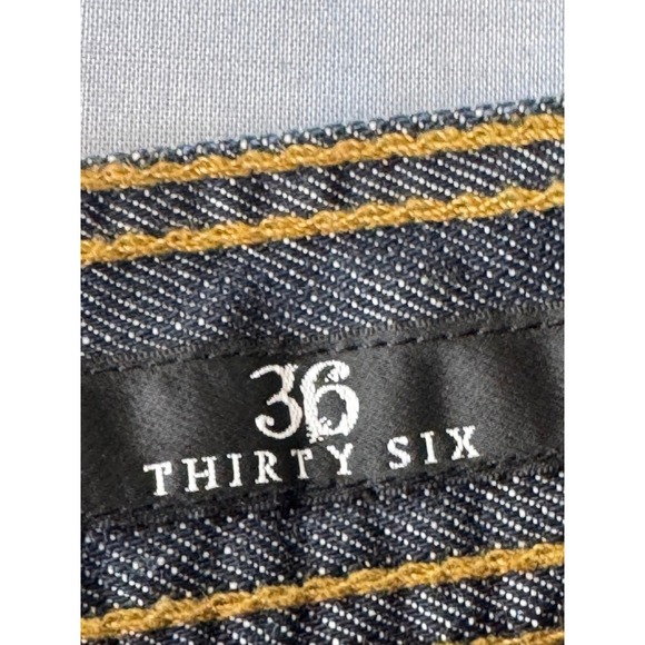 Affliction‎ Y2K Jeans Men's Size 36x33 Cooper Bootcut Leather Flap Pockets - Picture 12 of 16